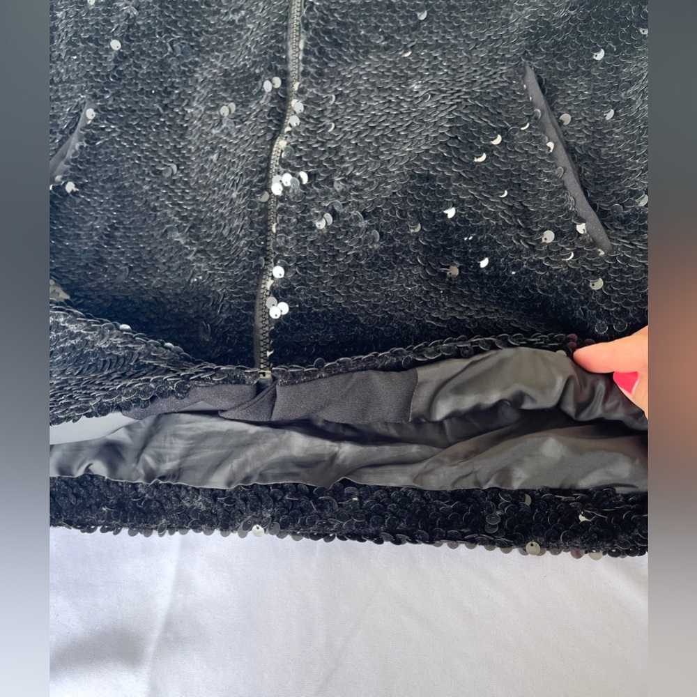 ZARA | Velvet Sequinned Bomber Jacket - Picture 10 of 16